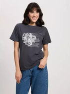 T-shirt damski bawełniany z nadrukiem Cross Jeans 56153-021 M Antracytowy (8697319731125)