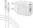 Сетевое зарядное устройство Intaleo TCGQPD120L USB-C PD + QC3.0 20Вт + кабель Lightning White (1283126510007)