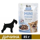 Влажный корм Brit Care Dog Mini Fillets In Gravy для взрослых собак малых и миниатюрных пород с олениной