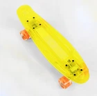 Скейт Пенни борд Best Board прозрачная дека со светом, колёса PU со светом, зарядка USB. Yellow (04526)