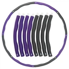 Обруч разборной 8 секций для похудения d-92 см 1,2 кг Хула Хуп Hula Hoop IntiPal фиолетово-серый BY-018