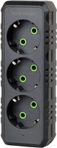 Мережевий розгалужувач Voltronic трійник з заземленням F101-Black, 3 розетки, 2500W, 10A, 110-250V Max, Blister (YT38168)