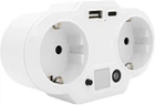 Сетевой разветвитель Voltronic HHT609W двойник с заземлением USB + Type-C, 3.4А, защита от перегрузки White (YT33391)