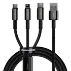 USB кабель 3в1 Micro USB/Lightning/Type-C BASEUS Combo Tungsten Gold One-for-three |1.5M,3.5A| Black