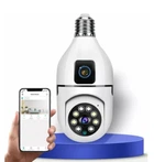 Подвійна Wi-Fi камера E27 Sq02 з датчиком руху, нічним баченням і двостороннім зв'язком, встановлення в патрон
