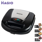 Мультимейкер MAGIO MG-379 вафельница 4in1 съемные формы 750W