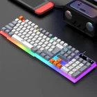 Проводная клавиатура Raiku K26 с подсветкой, 104 клавиши, мембранная, USB, черная, игровая, эргономичная