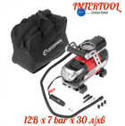 Миникомпрессор автомобильный Intertool 12В x 7 bar x 30 л/мин (AC-0002)