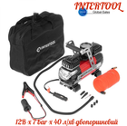Миникомпрессор автомобильный Intertool 12В x 7 bar x 40 л/мин двухпоршневой (AC-0003)