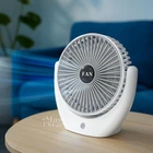 Настольный портативный вентилятор Fan Portable, беспроводной аккумуляторный охладитель воздуха, компактный USB вентилятор для дома, работы, авто и путешествий, тихий вентилятор с регулировкой скорости, Белый LY-853-White