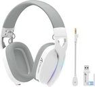 Навушники Attack Shark L90 Білі Бездротова Ігрова гарнтура, Радіоканал/Bluetooth. Знімний Мікрофон, Динамічне RGB Підсвічування