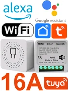 Розумний Wi-Fi Switch Smart Life Tuya перемикач з таймером і розкладом 1-канальний міні реле для прихованого монтажу в коробку вимикача або розетки, односторонній 16А