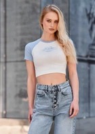 Женская Футболка Стаф Однотонная С Принтом Ангелов Базовый Стиль Staff Fl Angels XS (346686)