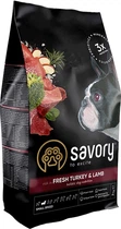 Сухой корм для собак малых пород Savory со свежим мясом индейки и ягнятиной