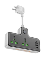 Мережевий подовжувач Hoco AC11A Voyage на 2-розетки+3USB+1Type-C