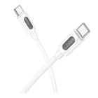 Кабель USB Borofone BX114 Silicone, Type-C to Type-C, 60W, 1m, Білий