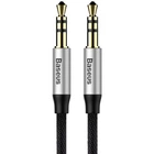 Кабель мультимедійний Jack 3.5mm Yiven M30 M/M 1m silver-black Baseus (CAM30-BS1)