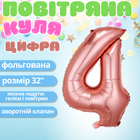 Воздушный шар в виде цифры 4 розовое золото,32 дюйма, фольгированый, праздничный для дня рождения,годовщин cifra_pink-4-32