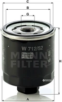 Фильтр масляный MANN W 712/52-W 712/53-W712/39