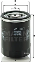 Фильтр масляный MANN W 610/1 - W 818/84