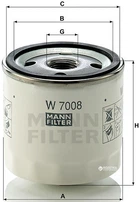 Фильтр масляный MANN W 7008 - W 712/81 - W 712/37
