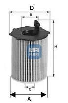 Фильтр масляный FORD FOCUS 04-, CITROEN C4 04-, PEUGEOT PARTNER 06- (выр-во UFI) UFI (2503700)