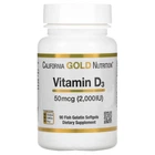 Вітамін D3 California Gold Nutrition 50 мкг 2000 МО 90 рибно желатинових капсул д3 (898220011797)