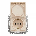 Розетка с/заз с/шт и крышкой Sedna Design бежевый SDD112024 Schneider Electric