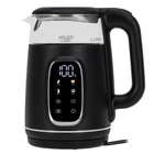 Электрочайник Adler AD 1305 black silver 1,7 л (пластик/стекло, дисплей, регулятор температуры)