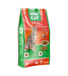 Повноцінний сухий корм для дорослих кішок Wise Cat Veal with poultry