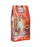 Повноцінний сухий корм для дорослих кішок Wise Cat Turkey and liver
