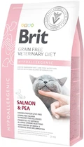 Сухой корм для кошек Brit VD Hypoallergenic при аллергии с лососем и горохом