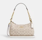 Сумка Coach Teri Shoulder Bag In Signature Canvas Gold/Sand/Chalk
