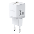 Мережевий зарядний пристрій 1USB + Type-C Baseus Palm Fast Charger 30W EU Moon White 71978