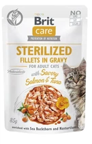 Влажный корм для кошек Brit Care Cat Sterilized филе в соусе с лососем и тунцом 85 г