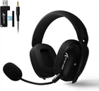 Наушники Attack Shark L80 PRO Черные Беспроводная Игровая гарнитура, Радиоканал/Bluetooth/3.5мм Съемный Микрофон, Лёгкие 200 грамм