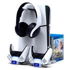 Док-станція підставка для консолі та геймпадів iPega PG-P5S009 для PS5/PS5 Slim з підсвіткою White
