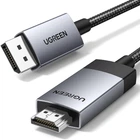 Кабель відео Ugreen Displayport to HDMI 4K@60 Гц односпрямований 2 м Grey (DP119)