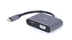 Адаптер USB 3.1 Type-C (M) - VGA (F) + HDMI (F), Cablexpert, Grey, 15 см (A-USB3C-HDMIVGA-01)