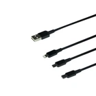 Кабель USB Borofone BX72 3-in-1 IP+Type-C+Micro Чорний