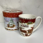 Кружка фарфоровая "Merry Christmas" 375 мл в подарочной коробке BonaDi 498-211