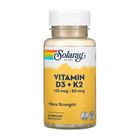 Вітамін Д Solaray Vitamin D3 + K2 5000 IU, 60 веган капс.