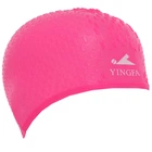 Шапочка для плавания силиконовая на длинные волосы YINGFA C0061 Розовый