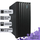Рабочая станция PowerUp Desktop #524 Core Ultra 9 285K / 64 GB / SSD 1TB / NVIDIA Quadro RTX5000 16GB специализированная вычислительная графическая система для архитекторов и инженеров