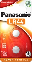 Батарейки Panasonic щелочные LR44 (A76, AG13, G13A, PX76, GP76A, RW82) блистер, 2 шт (LR-44EL/2B)