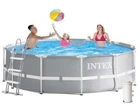 Басейн каркасний Intex 26716 круглий із ПВХ 366 x 99 см з фільтр-насосом 2006 л на годину чашею каркасом та драбиною Сірий (21-9-26716 #2025)