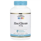 Цитрат Цинка, 50 мг, Zinc Citrate, 21st Century, 360 таблеток