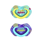Набор пустышек силиконовых симметричных NEON LOVE 2 шт. Голубой Canpol babies 0-6 мес (5901691843820)