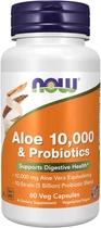 Алое віра 10000 та пробіотики NOW Aloe Vera10000 and Probiotics 60 vcaps
