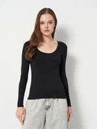 Лонгслів довгий жіночий H&M 0464565 36 Чорний (KAY2000001635988)